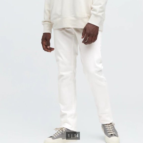 Uniqlo Men's White Slim Fit Jeans - Picture 1 of 7